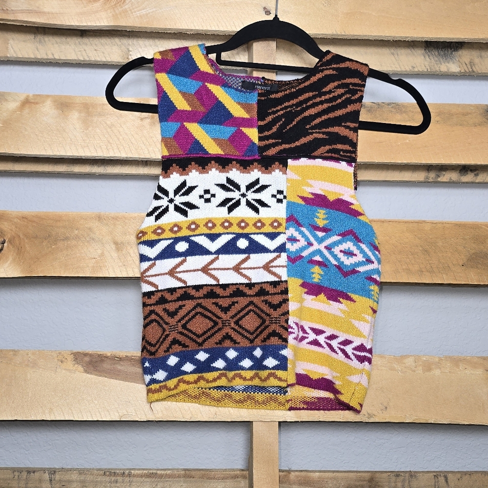 Forever 21 Multicolor Patterned Women's Top Size:S